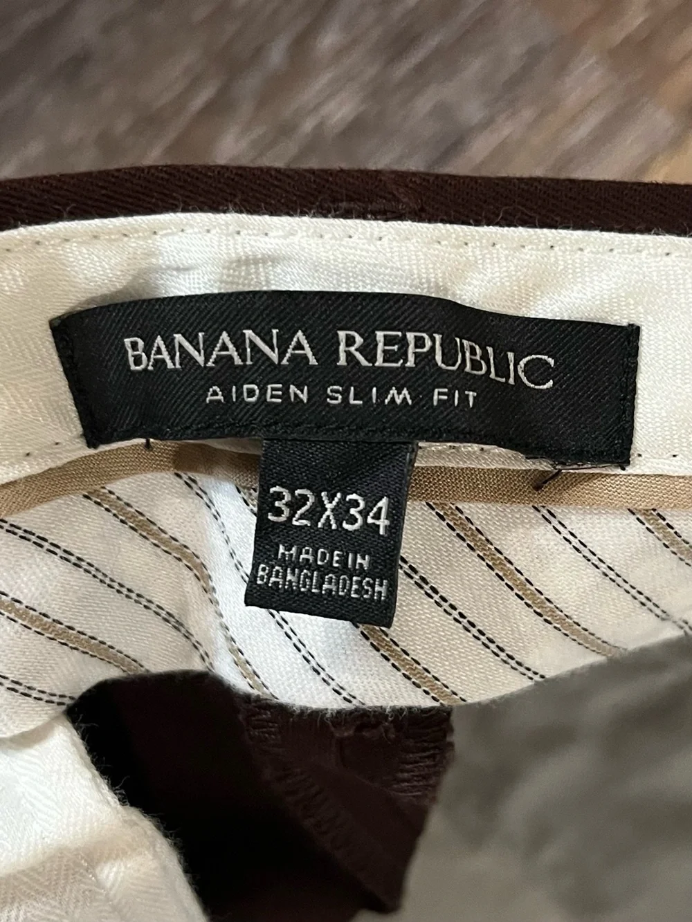 Banana Republic Men's Dark Maroon/ Brown Aiden Slim Fit Chinos